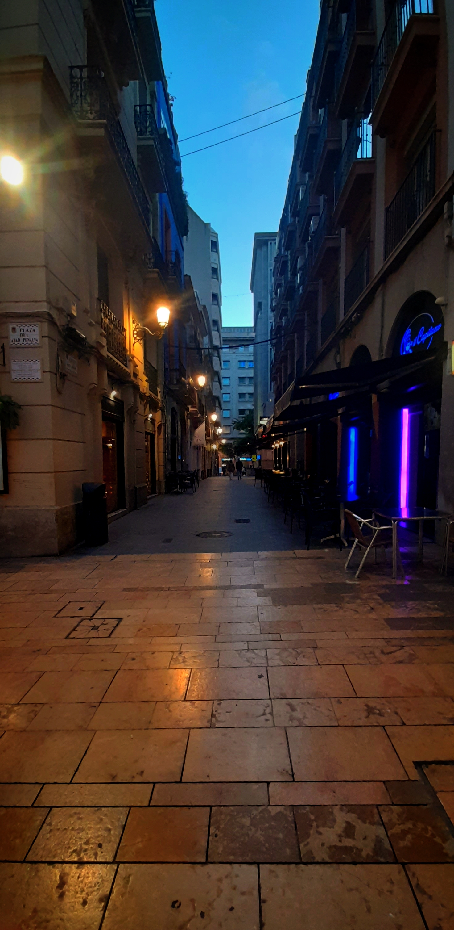 Alicante street at night